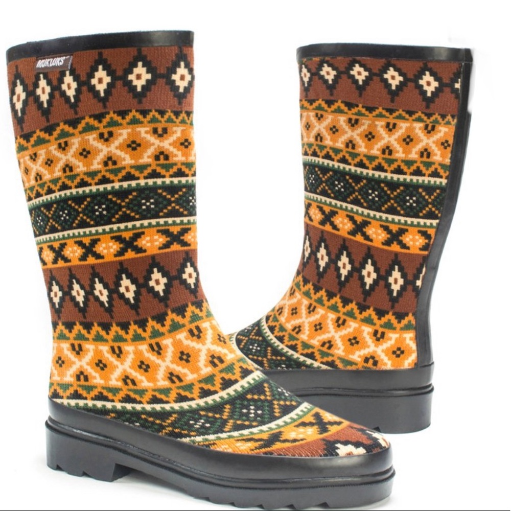 Muk Luks | Annabelle Rainboots Boho Print - 7B